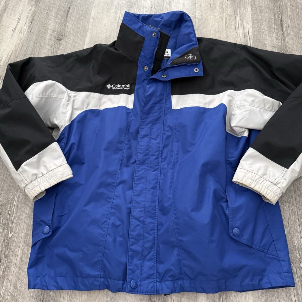 Columbia Interchange Jacket Men Large CORE Full Zip Blue Lightweight Lined Nylon